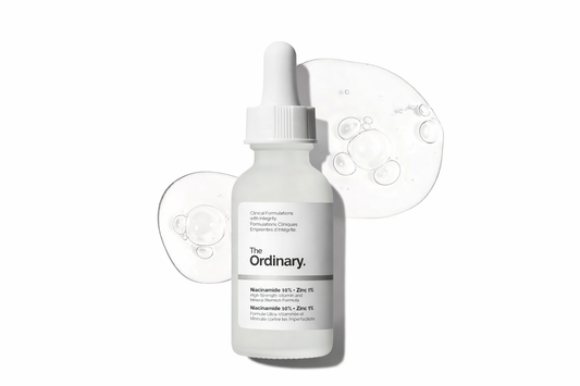 The Ordinary Niacinamide 10% + Zinc 1% serum bottle with dropper on a clean white background