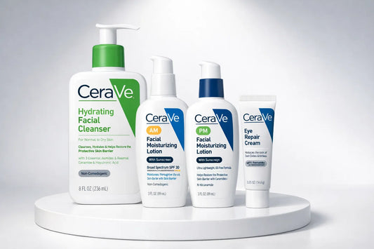 CeraVe 4-in-1 Skincare Bundle: Complete Daily Skincare Routine for Healthy, Hydrated Skin