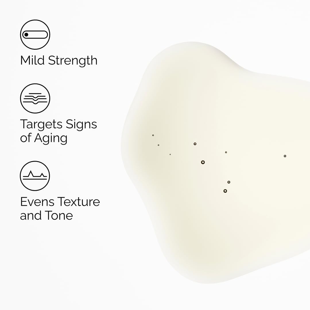 Informational graphic showcasing the benefits of The Ordinary Retinol 0.2% in Squalane. The image highlights its mild retinol strength, ability to target visible signs of aging, and effectiveness in improving skin texture and tone. A smooth serum texture swatch is displayed on a clean white background.