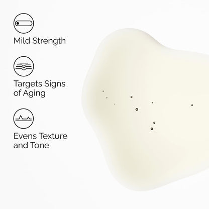 Informational graphic showcasing the benefits of The Ordinary Retinol 0.2% in Squalane. The image highlights its mild retinol strength, ability to target visible signs of aging, and effectiveness in improving skin texture and tone. A smooth serum texture swatch is displayed on a clean white background.