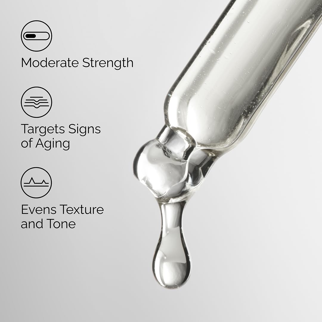 Promotional graphic for The Ordinary Retinol 0.5% in Squalane highlighting key benefits. Features a serum dropper with text emphasizing moderate-strength retinol, targeting visible signs of aging, and helping to improve skin texture and tone for a smoother, more refined complexion. 