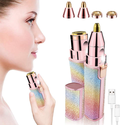 Multicolored beauty device with attachments on a white background