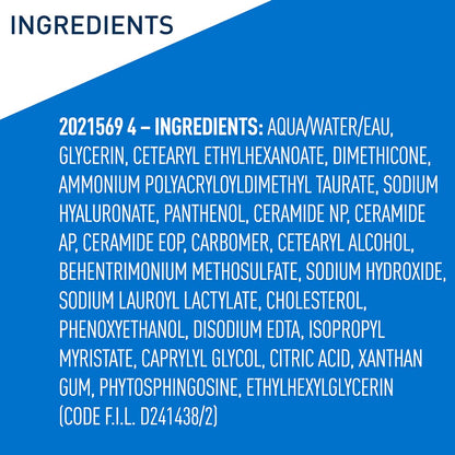List of ingredients on a blue background