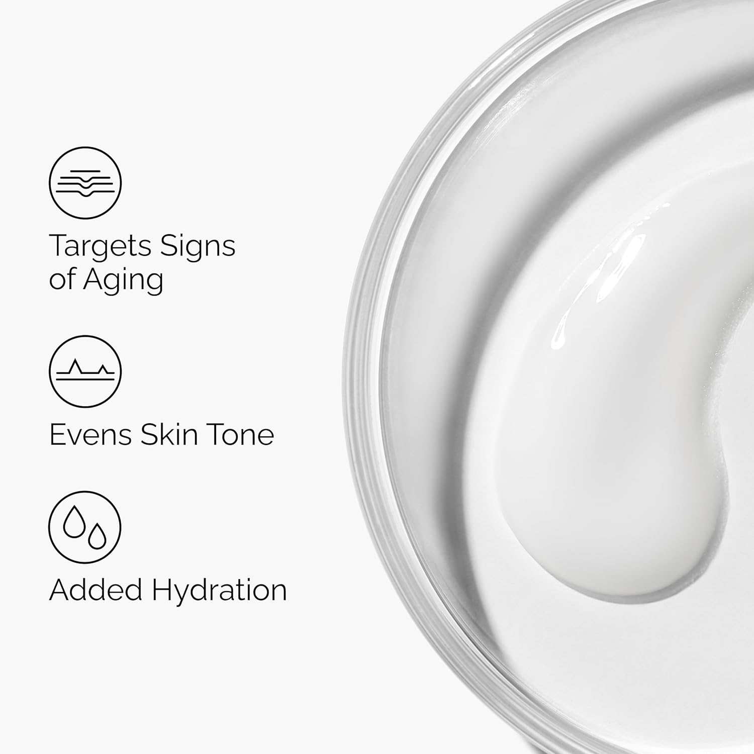 Benefits infographic for The Ordinary Vitamin C Suspension 23% + Hyaluronic Acid Spheres 2%, highlighting anti-aging support, skin tone evening, hydration boost, and brightening benefits for smoother, more radiant skin.