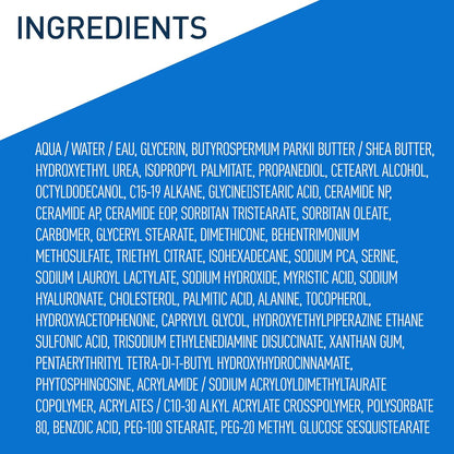 List of ingredients on a blue background