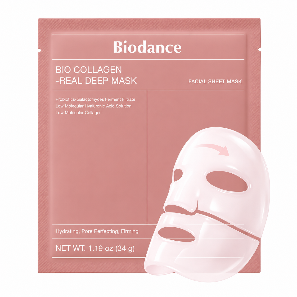 BIODANCE Bio Collagen Real Deep Mask Korean Hydrogel Face Mask for Deep Hydration, Firming, Pore Minimizing and Glowing Skin (1 Pc)
