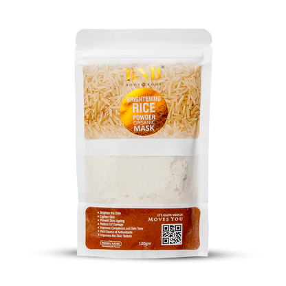 Package of BNB Brightening Rice Powder Organic Mask on a white background