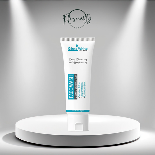 Gluta White face wash tube on a gray background