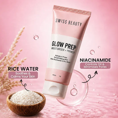 Swiss Beauty Glow Prep Moisturiser + Primer for Hydrated Skin & Smooth Makeup Base