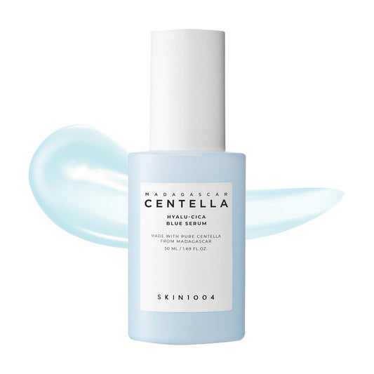 SKIN1004 Madagascar Centella Hyalu-Cica Blue Serum 50ml hydrating face serum with hyaluronic acid and centella asiatica for deep moisture, skin barrier support and healthy glowing skin