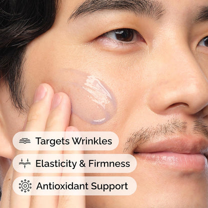 Close-up of a model applying The Ordinary Multi-Peptide + Copper Peptides 1% Serum to the face. Highlights the serum's anti-aging benefits, including targeting fine lines and wrinkles, improving skin elasticity and firmness, and providing antioxidant support for healthier, smoother, and more youthful-looking skin.