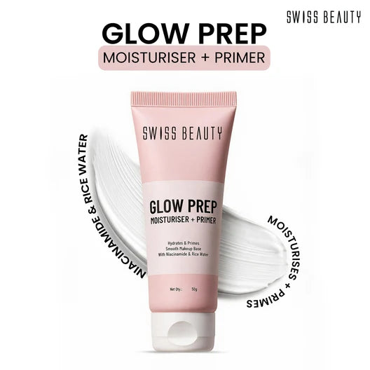 Swiss Beauty Glow Prep Moisturiser + Primer for Hydrated Skin & Smooth Makeup Base